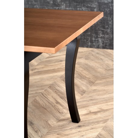 WINDSOR Spisebord med udtræk 160cm udvides til 240cm - mørk eg/Sort