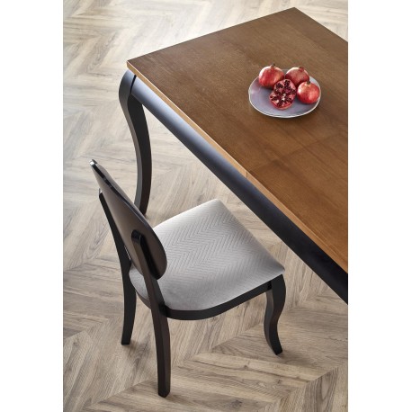 WINDSOR Spisebord med udtræk 160cm udvides til 240cm - mørk eg/Sort