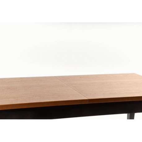 WINDSOR Spisebord med udtræk 160cm udvides til 240cm - mørk eg/Sort