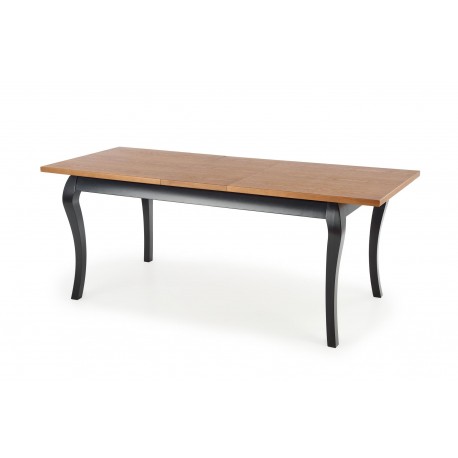 WINDSOR Spisebord med udtræk 160cm udvides til 240cm - mørk eg/Sort