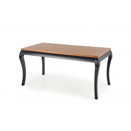 WINDSOR Spisebord med udtræk 160cm udvides til 240cm - mørk eg/Sort