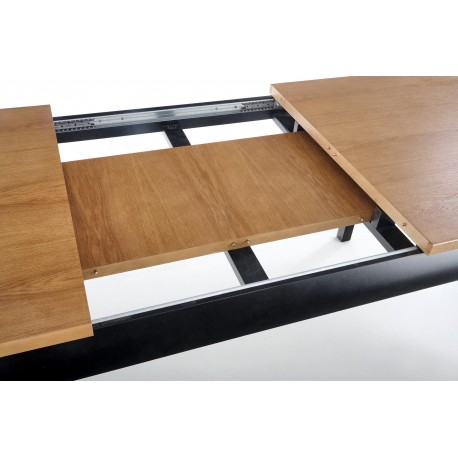 WINDSOR Spisebord med udtræk 160cm udvides til 240cm - mørk eg/Sort