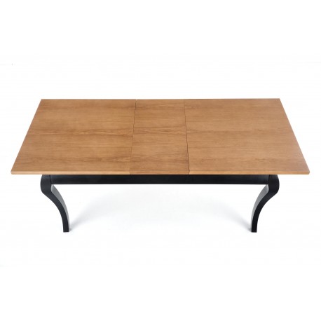 WINDSOR Spisebord med udtræk 160cm udvides til 240cm - mørk eg/Sort