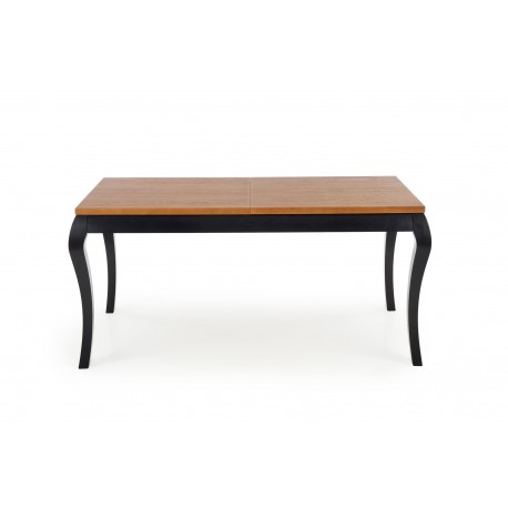 WINDSOR Spisebord med udtræk 160cm udvides til 240cm - mørk eg/Sort