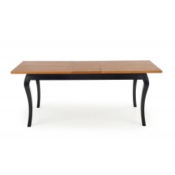 WINDSOR Spisebord med udtræk 160cm udvides til 240cm - mørk eg/Sort