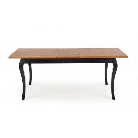 WINDSOR Spisebord med udtræk 160cm udvides til 240cm - mørk eg/Sort
