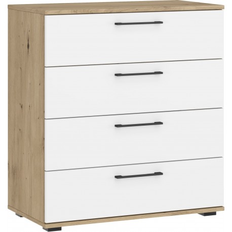 FLEX - KM-1 kommode til MODULAR WARDROBE SYSTEM - håndværksegetræ / Hvid