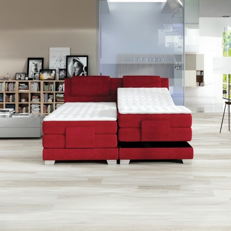 Nordica Elevationsseng 180x200 Bordeaux rød stof
