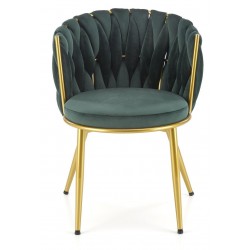 K517 Spisebordsstol - Mørkegrøn / guld