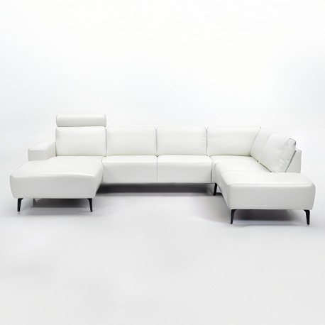Hjort Knudsen Copenhagen Hvid Læder U-sofa - Venstrevendt
