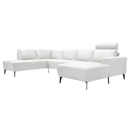 Hjort Knudsen Copenhagen Hvid Læder U-sofa - Højrevendt