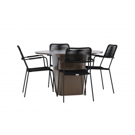 Santa Fe Rund Loungesæt - Havemøbelsæt