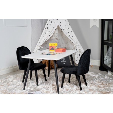 Spisebordssæt Polar spisebord 60 x 80 med 2 x Spisebordsstole i Velour
