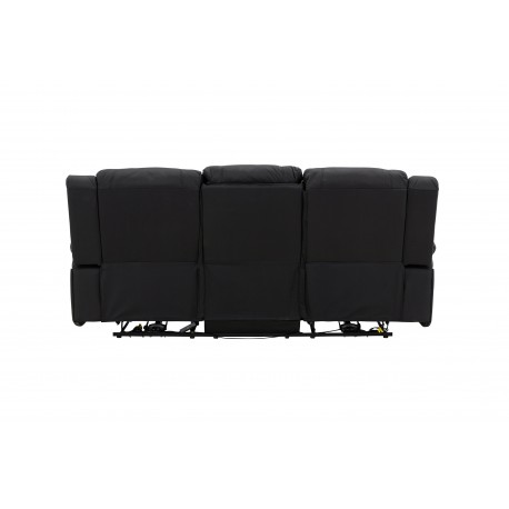 SINGAPORE 3 pers, recliner sofa med indbygget skammel - sort