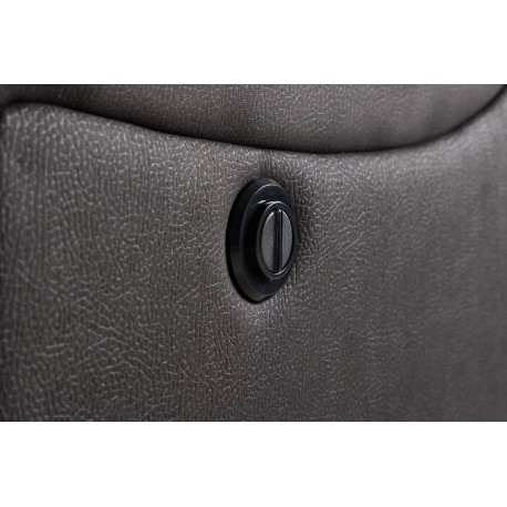 SINGAPORE 3 pers, recliner sofa med indbygget skammel - sort