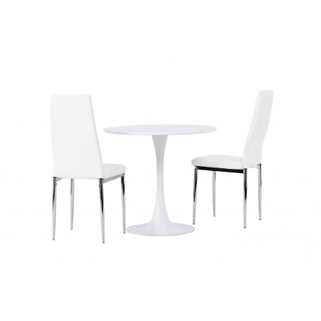 Rundt Spisebordssæt Hamden med 2 stole Pastill