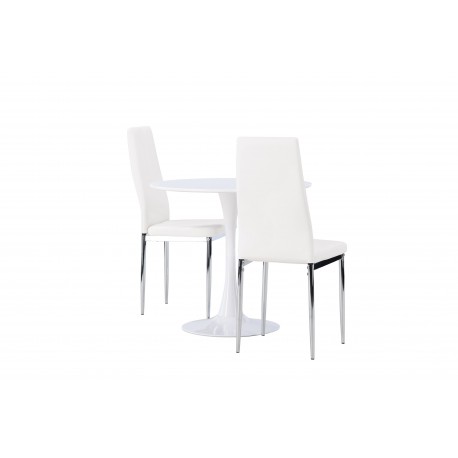 Rundt Spisebordssæt Hamden med 2 stole Pastill