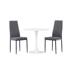 Rundt Spisebordssæt Hamden med 2 stole Petra