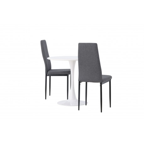 Rundt Spisebordssæt Hamden med 2 stole Petra