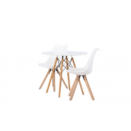 Rundt Spisebordssæt Danburi med stole Zeno - Hvid