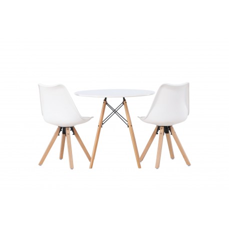 Rundt Spisebordssæt Danburi med stole Zeno - Hvid