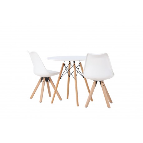 Rundt Spisebordssæt Danburi med stole Zeno - Hvid