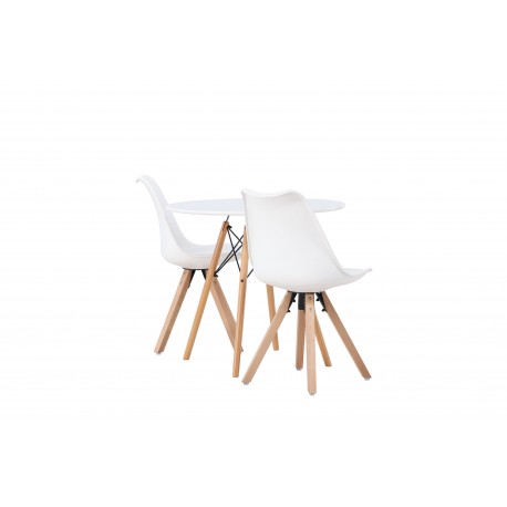 Rundt Spisebordssæt Danburi med stole Zeno - Hvid