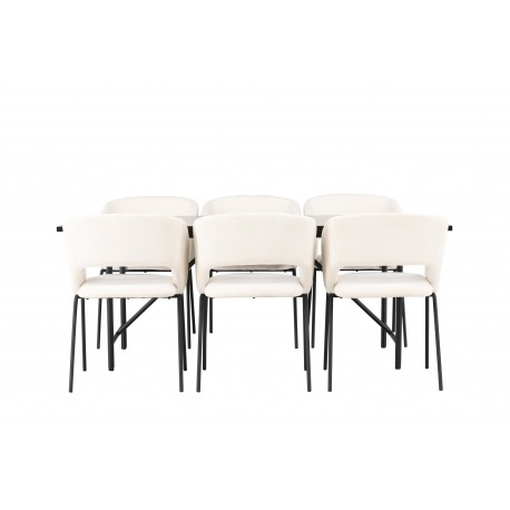 Spisebordssæt Astrid med Day Spisebordsstole - Sort og Off White