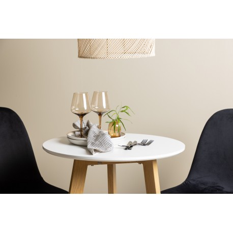 Rundt Spisebordssæt Leonora med stole Polar - Sort og Hvid