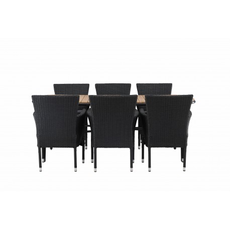 Holmbeck t Loungesæt - Havemøbelsæt - Sort,Natur
