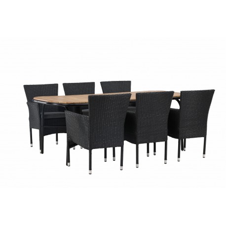 Holmbeck t Loungesæt - Havemøbelsæt - Sort,Natur