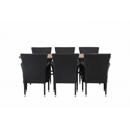 Holmbeck t Loungesæt - Havemøbelsæt - Sort,Natur