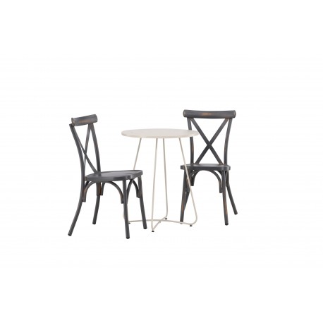 Bacong Rund Loungesæt - Havemøbelsæt - Beige,Mørkegrå