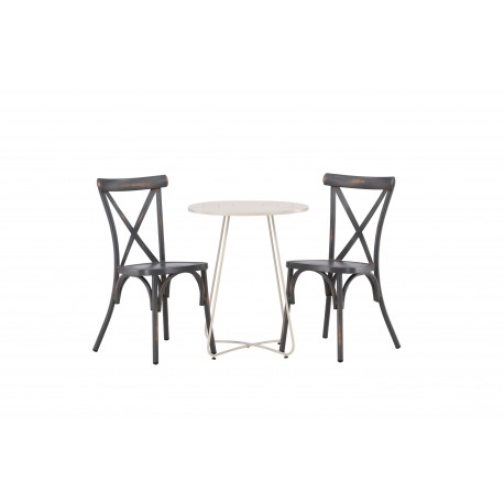 Bacong Rund Loungesæt - Havemøbelsæt - Beige,Mørkegrå