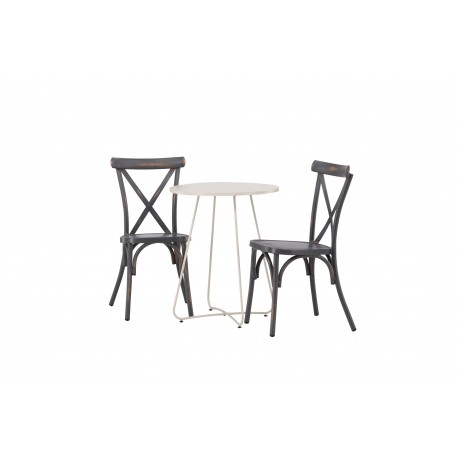 Bacong Rund Loungesæt - Havemøbelsæt - Beige,Mørkegrå