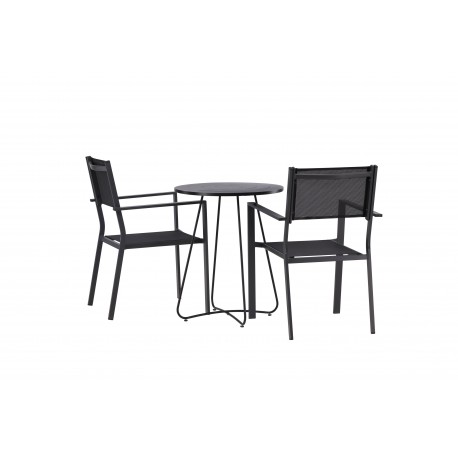 Bacong Rund Loungesæt - Havemøbelsæt - Sort