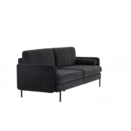 Antibes 3 personers Sofa - Sort og Mørkegrå