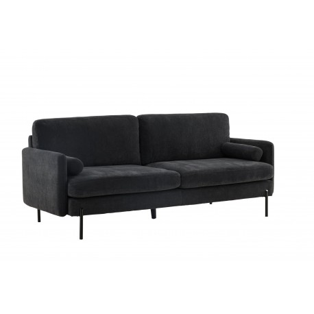 Antibes 3 personers Sofa - Sort og Mørkegrå