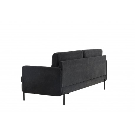 Antibes 3 personers Sofa - Sort og Mørkegrå