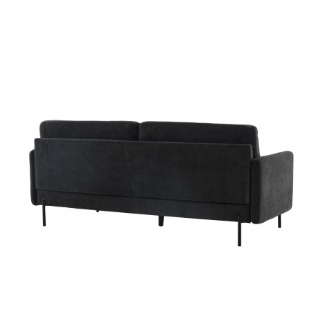 Antibes 3 personers Sofa - Sort og Mørkegrå