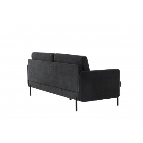 Antibes 3 personers Sofa - Sort og Mørkegrå