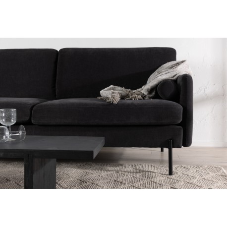 Antibes 3 personers Sofa - Sort og Mørkegrå