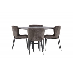 København Rundt Spisebordssæt - Beige og Mocca