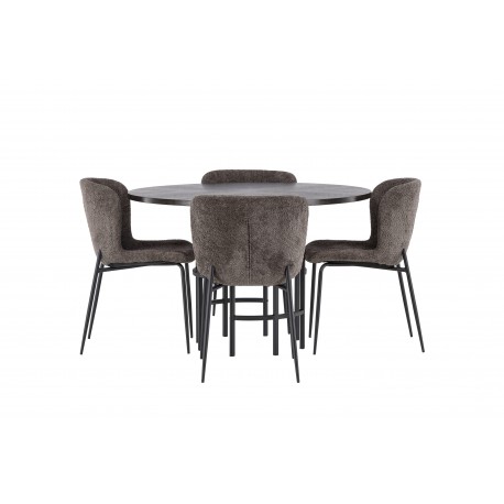 København Rundt Spisebordssæt - Beige og Mocca