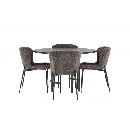 København Rundt Spisebordssæt - Beige og Mocca