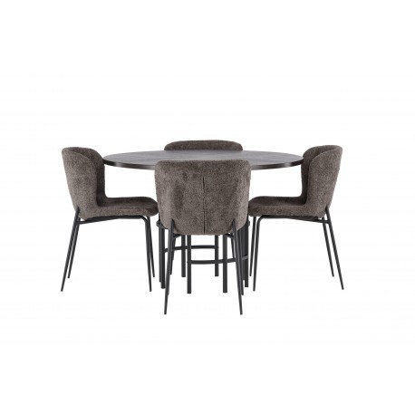 København Rundt Spisebordssæt - Beige og Mocca