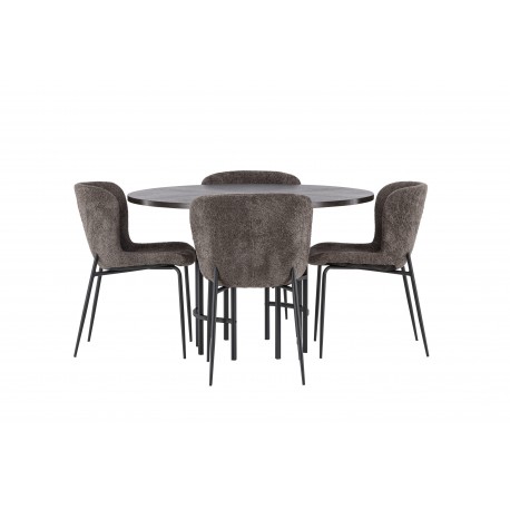 København Rundt Spisebordssæt - Beige og Mocca