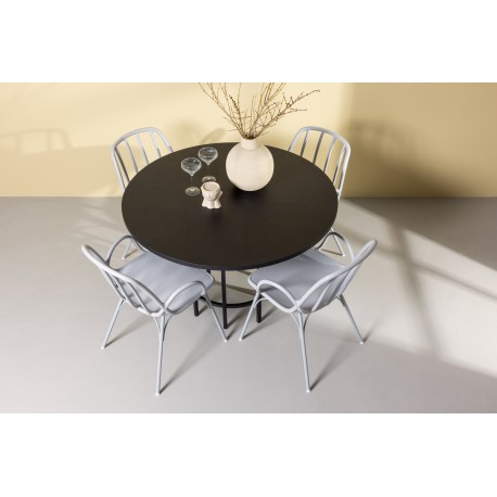 Rundt Spisebordssæt København med Dyron stole - Sort og Gråbeige