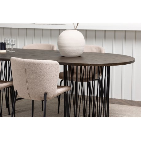 Spisebordssæt Stone med Modesto stole - Beige og Mocca
