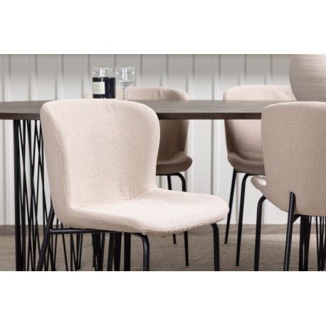 Spisebordssæt Stone med Modesto stole - Beige og Mocca